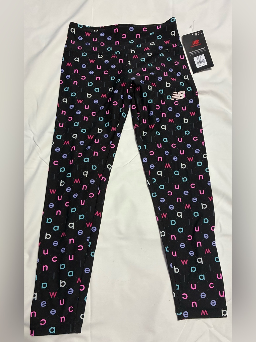 Balance Girls Leggings – Letter Print – Size S (7/8) – NWT